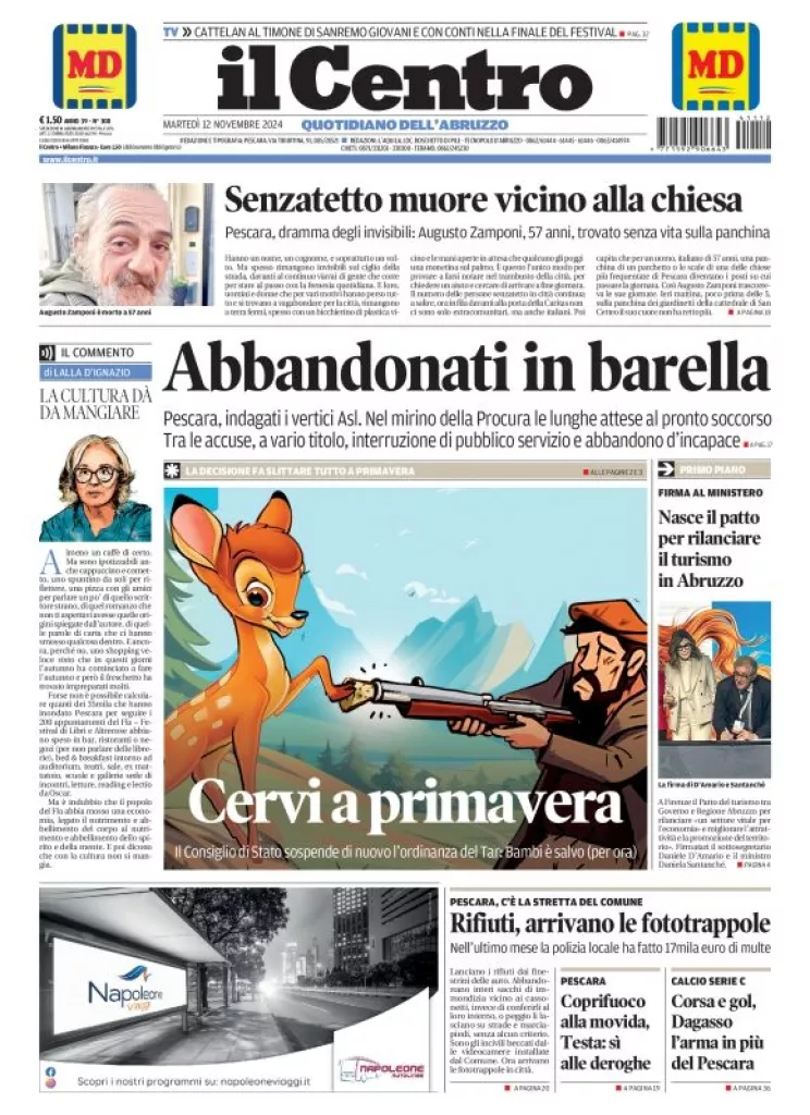 Prima-pagina-il centro-oggi-edizione-del-2024-11-12